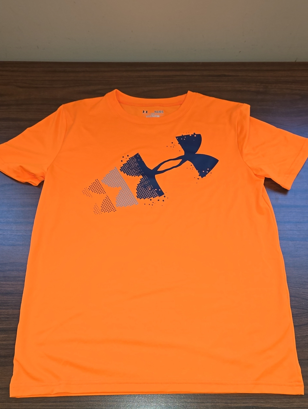 NWOT Under Armour Neon Orange Tee with Navy Logo
